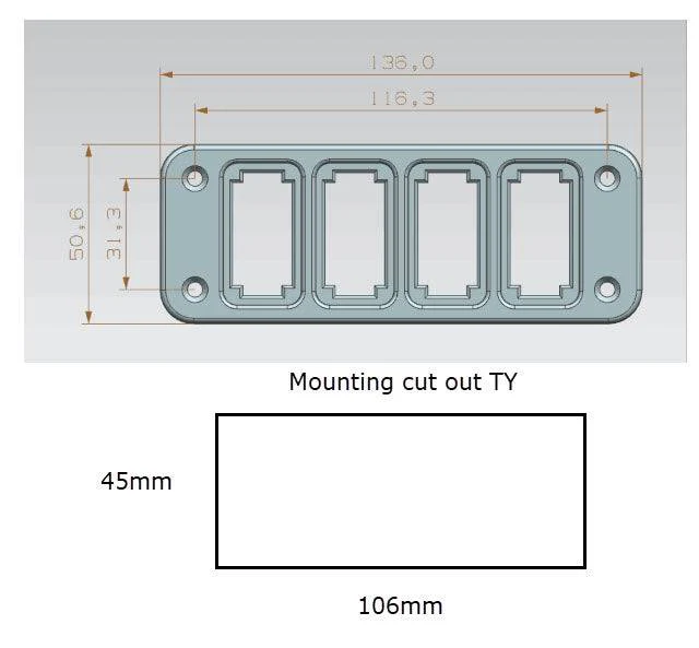 Four-Switch Panel Fascia for TY Switches - Image 3